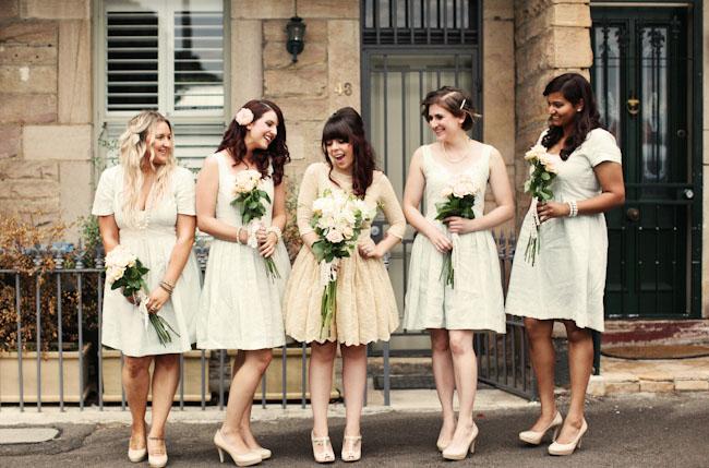 Bridesmaids, bridesmaids, pale green, knee-length