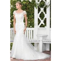 Style 2287 by Casablanca Bridal - Fit-n-flare Short sleeve Semi-Cathedral SatinTulle Floor length Sc