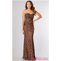 Strapless Brown Formal Gown - Brand Prom Dresses|Beaded Evening Dresses|Unique Dresses For You