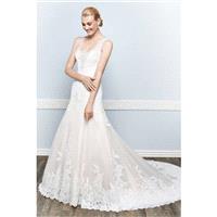 Style 1650 by Kenneth Winston - Floor length LaceOrganza V-neck A-line Sleeveless Semi-Cathedral Dre