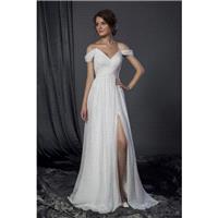 Chic Nostalgia Off the Shoulder Silk Chiffon Gown -  Designer Wedding Dresses|Compelling Evening Dre