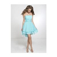 A-Line/Princess Strapless Asymmetrical Chiffon Bridesmaid Dress With Ruffle Cascading Ruffles - Beau