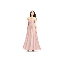 Dusty_rose Azazie Lilou - Floor Length Chiffon And Lace Sweetheart Back Zip Dress - Charming Bridesm