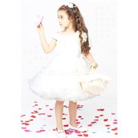 Alluring Baby Doll Off the Shoulder Knee Length Organza & Satin Flower Girl Dress - Compelling Weddi