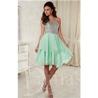 Silver/Claret Damas 52389 - Short Chiffon Corset Back Dress - Customize Your Prom Dress