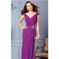 Magenta Surplice Nech Ruched Gown by Alyce Jean De Lys - Color Your Classy Wardrobe