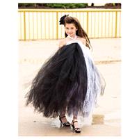 Black & White Lace Couture Flower Girl Tutu Dress/ Pageant Attire/Tutu Dress/ - Hand-made Beautiful