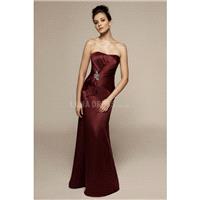 Satin Strapless Sleeveless A line Floor Length Bridesmaid Dress - Compelling Wedding Dresses|Charmin
