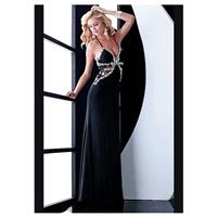 Brilliant Stretch Charmeuse Sheath Halter Neck Black Long Prom Dress With Beadings & Lace Appliques