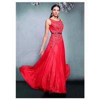 In Stock Gorgeous Crystal Silk & Heavy Malay Satin Scoop Neckline A-line Homecoming Dresses - overpi