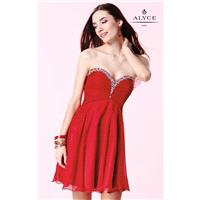 Red Strapless Ruched Mini Dress by Alyce Sweet 16 - Color Your Classy Wardrobe