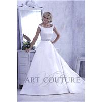 Eternity Bride Style AC440 by Art Couture - Ivory  White Satin Belt Floor Off-Shoulder  Bateau  High