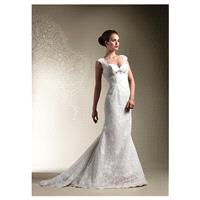 Brilliant Lace & Satin Sheath Sweetheart Neckline Wedding Dress - overpinks.com