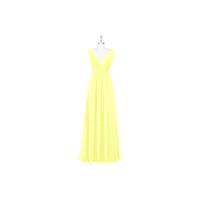 Daffodil Azazie Hillary - V Back Floor Length V Neck Chiffon Dress - Charming Bridesmaids Store
