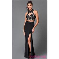 Black Two Piece High Neck Sean Prom Dress SN-50865 - Brand Prom Dresses|Beaded Evening Dresses|Uniqu