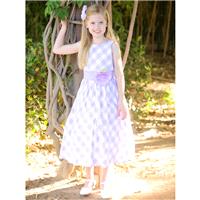 Lilac/White Cotton Gingham Checked Dress Style: LM635 - Charming Wedding Party Dresses|Unique Weddin