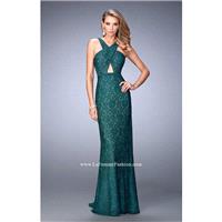 Plum La Femme 22614 - Lace Simple Open Back Dress - Customize Your Prom Dress