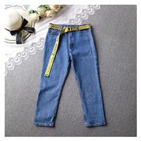 Casual Embroidery Buttons Zipper Up Alphabet Jeans - beenono.com