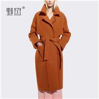 2017 in winter new products women's solid color long wool coats women loose collar wool coat - Bonny