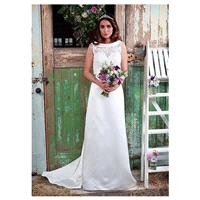 Marvelous Tulle & Satin Bateau Neckline Sheath Wedding Dresses with Beadings - overpinks.com
