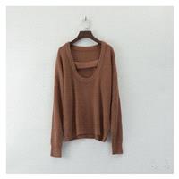 Must-have Oversized Vogue V-neck Jersey 9/10 Sleeves Sweater - Discount Fashion in beenono