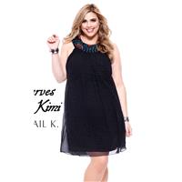 Black/Multi Beaded A-Line Dress by Shail K Social Collection - Color Your Classy Wardrobe
