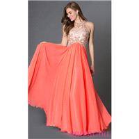 Sleeveless Floor Length Prom Dress with Bead Detailing - Brand Prom Dresses|Beaded Evening Dresses|U