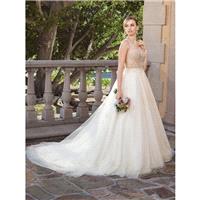Casablanca Bridal 2018 2316 Sable Ball Gown V-Neck Sleeveless Elegant Chapel Train Champagne Tulle O
