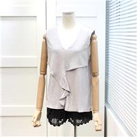 Asymmetrical Split Front Plus Size V-neck Sleeveless Summer T-shirt Sleeveless Top - Lafannie Fashio