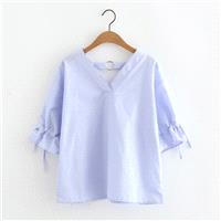 Must-have Oversized Student Style Blue Summer Blouse - Lafannie Fashion Shop