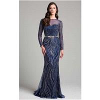 Lara Dresses - 32953 Beaded Long Sleeves Sheath Long Dress - Designer Party Dress & Formal Gown