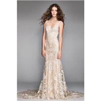 Willowby by Watters Spring/Summer 2018 Corella 50104 Champagne V-Neck Fit & Flare Open V Back Lace E