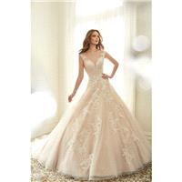 Style Y11705 by Sophia Tolli - Coffee  Ivory  White  Blush Tulle Lace-Up Fastening Floor Straps  V-N