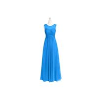 Ocean_blue Azazie Gigi - Scoop Floor Length Illusion Chiffon Dress - Charming Bridesmaids Store