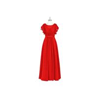 Red Azazie Daphne - Chiffon Back Zip Scoop Floor Length Dress - Charming Bridesmaids Store