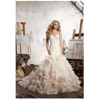 Morilee by Madeline Gardner Maisie/8111 - Mermaid Sweetheart Natural Floor Chapel Organza Lace - For