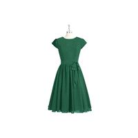 Dark_green Azazie Ingrid - Chiffon Knee Length Back Zip Scoop Dress - Charming Bridesmaids Store