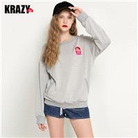 Cozy Embroidery Scoop Neck Jersey Cheerful Casual Hoodie T-shirt - Bonny YZOZO Boutique Store