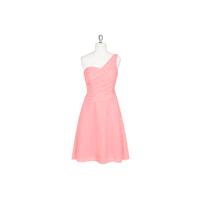 Flamingo Azazie Brynn - Chiffon Back Zip One Shoulder Knee Length Dress - Charming Bridesmaids Store