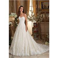 Blu by Mori Lee 5473 Strapless Sweetheart Neckline Lace Ball Gown Wedding Dress - Crazy Sale Bridal