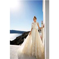 Eva Lendel 2017 Maya Beading Lace Elegant Detachable Ivory Sleeveless Fit & Flare Bateau Wedding Dre