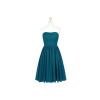 Ink_blue Azazie Katie - Chiffon Knee Length Sweetheart Side Zip Dress - Charming Bridesmaids Store
