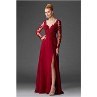 Clarisse - M6429 Long Sleeved Lace Applique Gown - Designer Party Dress & Formal Gown