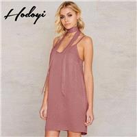 Must-have Vogue Sexy Open Back One Color Summer Casual Bow Tie Dress - Bonny YZOZO Boutique Store