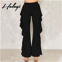 Must-have Vogue Draped One Color Summer Frilled Casual Trouser - Bonny YZOZO Boutique Store