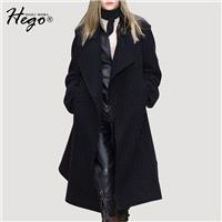 Slimming Wool Cashmere Black Wool Coat Overcoat - Bonny YZOZO Boutique Store