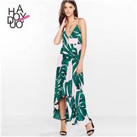 Sexy Open Back Printed Low Cut Summer Strappy Top Dress - Bonny YZOZO Boutique Store