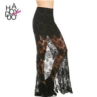 Ladies fall 2017 new sexy see through lace fishtail hip slim skirt - Bonny YZOZO Boutique Store