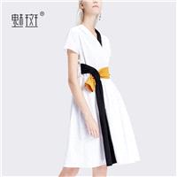 Slimming V-neck Short Sleeves Lace Up Dress - Bonny YZOZO Boutique Store