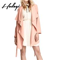 2017 winter new products women's fashion simple personality lapel lace jacket trench coat - Bonny YZ